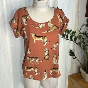Mine Cheetah Print Top in Rust